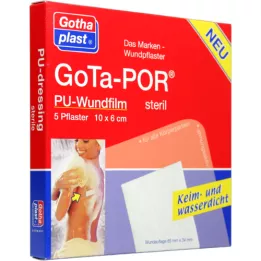GOTA-POR PU Wound film 10x6 cm sterile plaster, 5 pieces