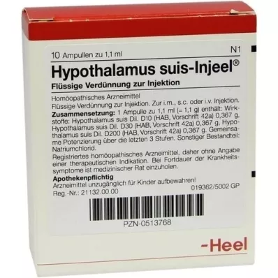 HYPOTHALAMUS suis Injeel ampoules, 10 pcs HYPOTHALAMUS suis Injeel ampoules, 10 pcs
