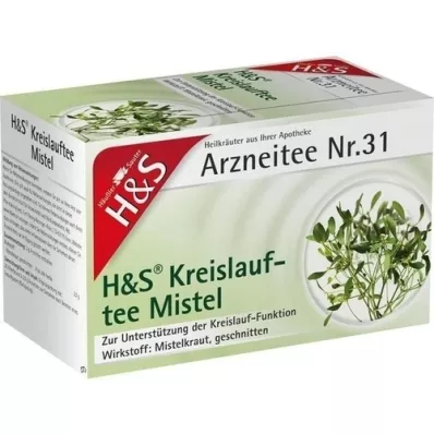 H&amp;S Circulation Tea Mistletoe Filter Bag, 20X2.0 g