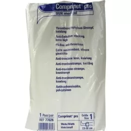 COMPRINET per stocking knee-length size 1 white, 2 pcs