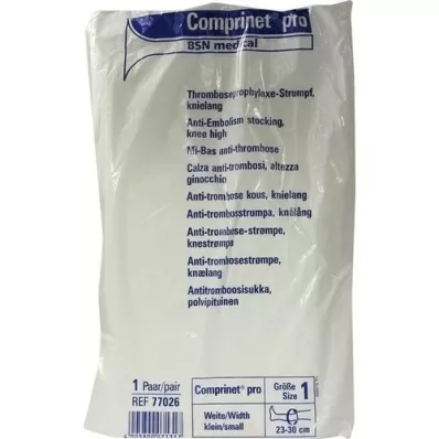 COMPRINET per stocking knee-length size 1 white, 2 pcs