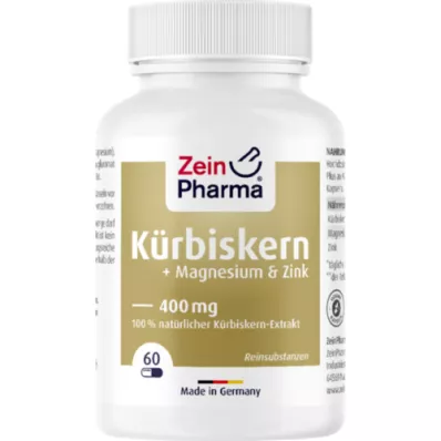 KÜRBISKERN PLUS Zinc + magnesium capsules, 60 pcs KÜRBISKERN PLUS Zinc + magnesium capsules, 60 pcs