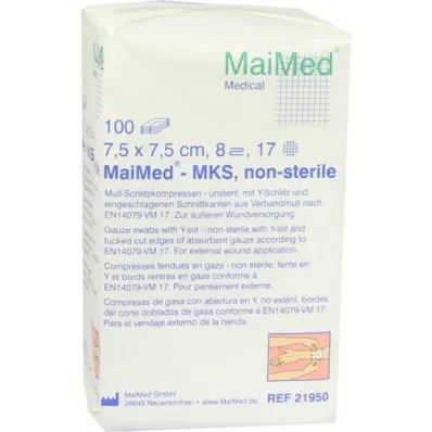 SCHLITZKOMPRESSEN 7.5x7.5 cm non-sterile 8-fold, 100 pcs SCHLITZKOMPRESSEN 7.5x7.5 cm non-sterile 8-fold, 100 pcs