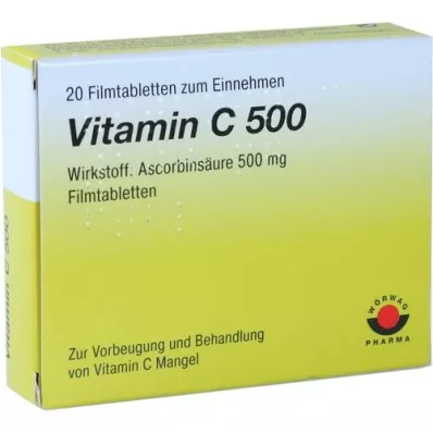 VITAMIN C 500 film-coated tablets, 20 pcs VITAMIN C 500 film-coated tablets, 20 pcs