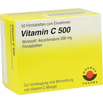VITAMIN C 500 film-coated tablets, 50 pcs VITAMIN C 500 film-coated tablets, 50 pcs