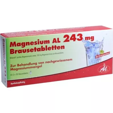 MAGNESIUM AL 243 mg effervescent tablets, 40 pcs MAGNESIUM AL 243 mg effervescent tablets, 40 pcs