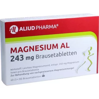 MAGNESIUM AL 243 mg effervescent tablets, 60 pcs MAGNESIUM AL 243 mg effervescent tablets, 60 pcs