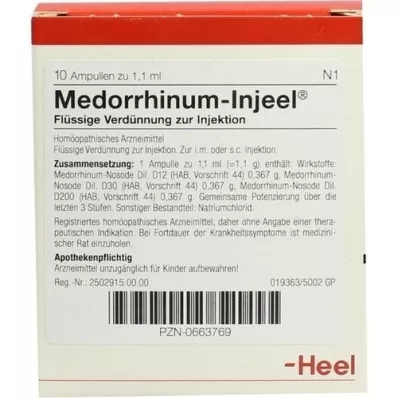MEDORRHINUM Injeel ampoules, 10 pcs MEDORRHINUM Injeel ampoules, 10 pcs