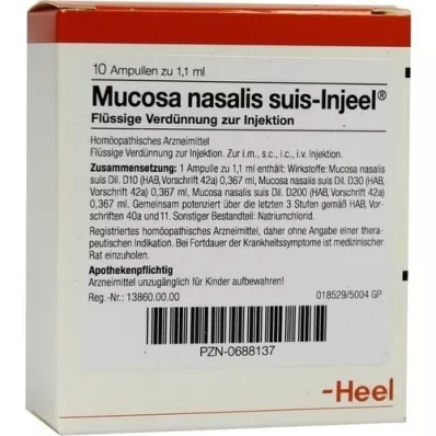 MUCOSA nasalis suis Injeel ampoules, 10 pcs MUCOSA nasalis suis Injeel ampoules, 10 pcs