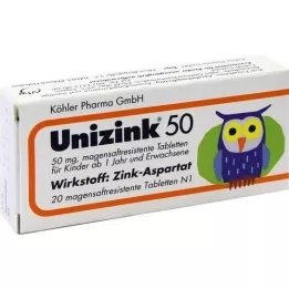 UNIZINK 50 gastro-resistant tablets, 20 pcs