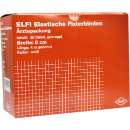 DRACOELFI elastic fixing bandage 8 cmx4 m creped, 20 pieces