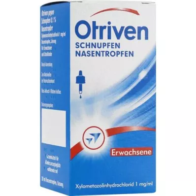 OTRIVEN 0.1% nasal drops for adults and school dr., 20 ml