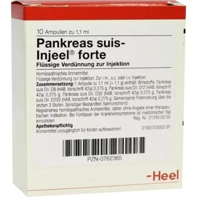 PANKREAS SUIS Injeel forte ampoules, 10 pcs PANKREAS SUIS Injeel forte ampoules, 10 pcs