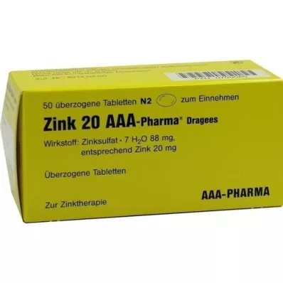 ZINK 20 AAA-Pharma dragees, 50 pcs