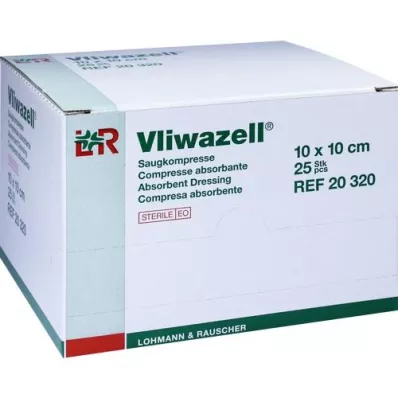 VLIWAZELL Suction compresses sterile 10x10 cm, 25 pieces