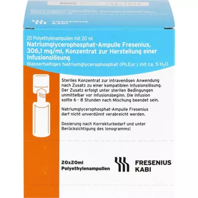 NATRIUMGLYCEROPHOSPHAT Ampoule infusion solution concentrate, 20X20 ml NATRIUMGLYCEROPHOSPHAT Ampoule infusion solution concentrate, 20X20 ml