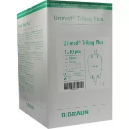 URIMED Tribag Plus urine bag 500ml with 2cm loop, 10 pcs