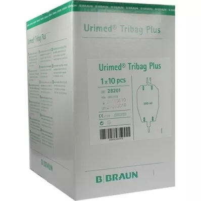 URIMED Tribag Plus urine bag 500ml with 2cm loop, 10 pcs