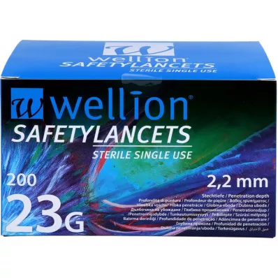 WELLION Safetylancets 23 G safety disposable lance, 200 pieces