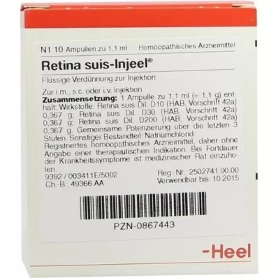 RETINA SUIS Injeel ampoules, 10 pcs