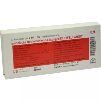 ISOTONISCHE NaCl solution 0.9% Eifelfango Inj. solution, 10X2 ml ISOTONISCHE NaCl solution 0.9% Eifelfango Inj. solution, 10X2 ml