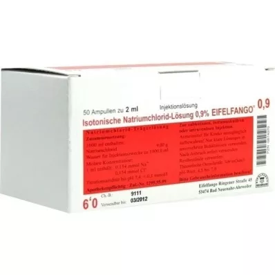 ISOTONISCHE NaCl solution 0.9% Eifelfango Inj. solution, 50X2 ml ISOTONISCHE NaCl solution 0.9% Eifelfango Inj. solution, 50X2 ml