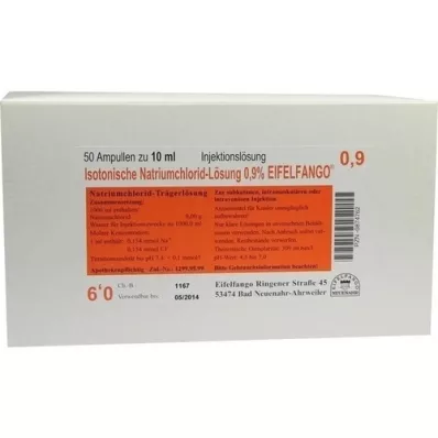 ISOTONISCHE NaCl solution 0.9% Eifelfango Inj. solution, 50X10 ml ISOTONISCHE NaCl solution 0.9% Eifelfango Inj. solution, 50X10 ml