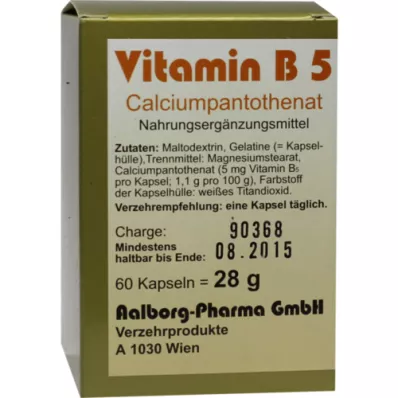 VITAMIN B5 CAPSULES, 60 pcs VITAMIN B5 CAPSULES, 60 pcs