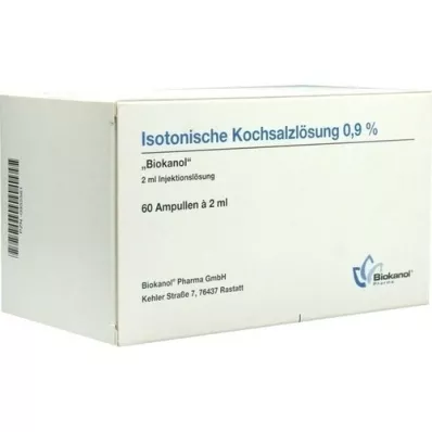 ISOTONISCHE Saline solution 0.9% Biokanol ampoules, 60X2 ml ISOTONISCHE Saline solution 0.9% Biokanol ampoules, 60X2 ml