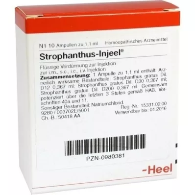 STROPHANTHUS INJEEL Ampoules, 10 pcs STROPHANTHUS INJEEL Ampoules, 10 pcs