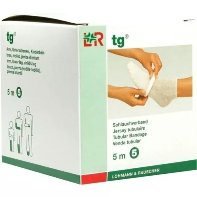 TG Tubular bandage size 5 5 m white, 1 piece