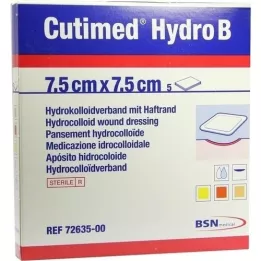 CUTIMED Hydro B Hydrok.Ver.7.5x7.5 cm with adhesive bar, 5 pcs