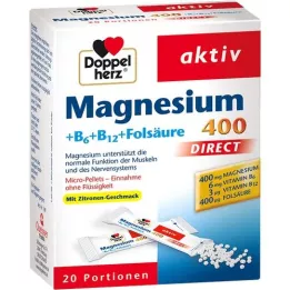 DOPPELHERZ Magnesium + B vitamins DIRECT pellets, 20 pcs