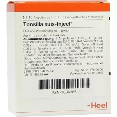 TONSILLA SUIS Injeel ampoules, 10 pcs TONSILLA SUIS Injeel ampoules, 10 pcs