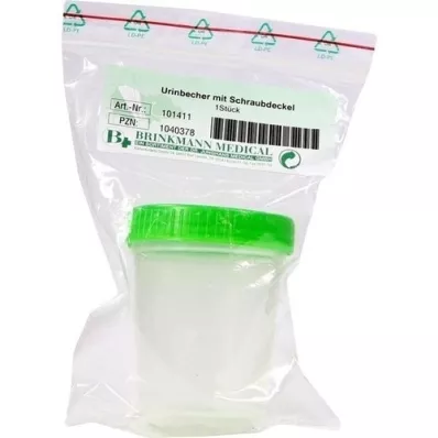 URINBECHER with screw cap, 1 piece