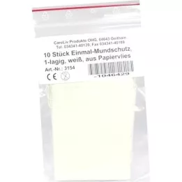MUNDSCHUTZ PAPIERVLIES with rubber band white, 10 pcs