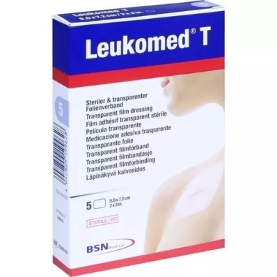 LEUKOMED transp.sterile plasters 5x7.2 cm, 5 pcs