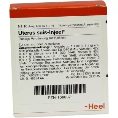 UTERUS SUIS Injeel ampoules, 10 pcs UTERUS SUIS Injeel ampoules, 10 pcs