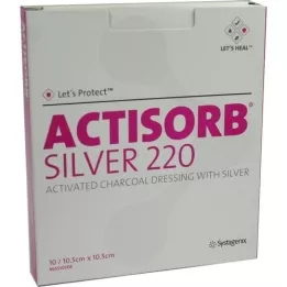 ACTISORB 220 Silver 10.5x10.5 cm sterile compresses, 10 pcs