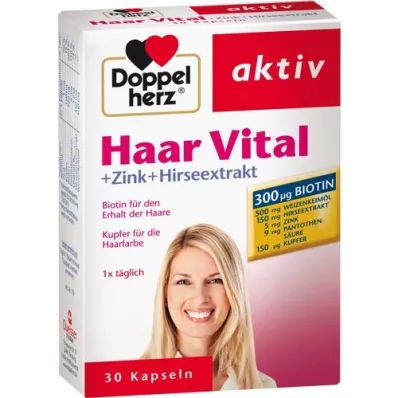 DOPPELHERZ Hair Vital + Zinc + Millet Extract Capsules, 30 pcs DOPPELHERZ Hair Vital + Zinc + Millet Extract Capsules, 30 pcs