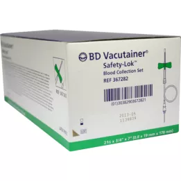 BD VACUTAINER Safety Lok 21 G 18 cm blood collection set, 50 pcs