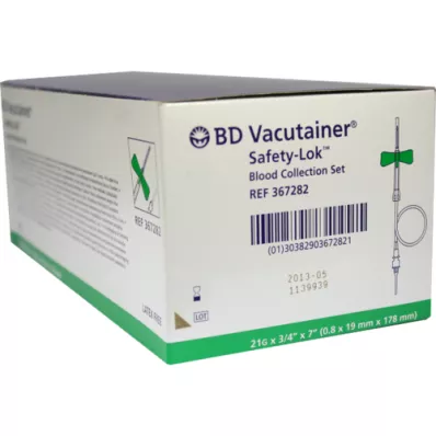 BD VACUTAINER Safety Lok 21 G 18 cm blood collection set, 50 pcs