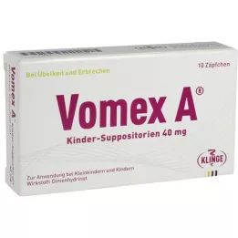 VOMEX A Childrens suppositories 40 mg, 10 pcs
