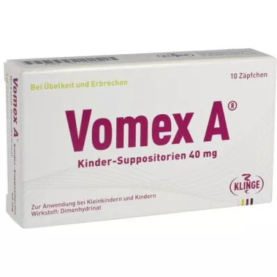 VOMEX A Childrens suppositories 40 mg, 10 pcs
