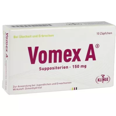VOMEX A 150 mg suppositories, 10 pcs VOMEX A 150 mg suppositories, 10 pcs