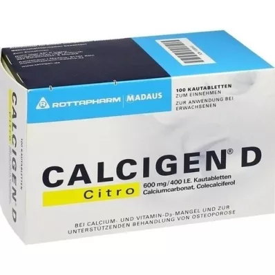 CALCIGEN D Citro 600 mg/400 IU chewable tablets, 100 pcs