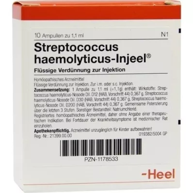 STREPTOCOCCUS HAEMOLYTICUS Injeel ampoules, 10 pcs