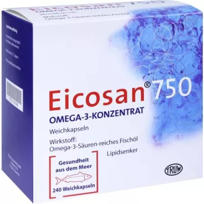 EICOSAN 750 Omega-3 concentrate soft capsules, 240 pcs EICOSAN 750 Omega-3 concentrate soft capsules, 240 pcs