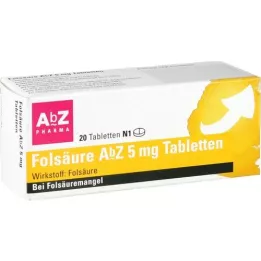 FOLSÄURE AbZ 5 mg tablets, 20 pcs