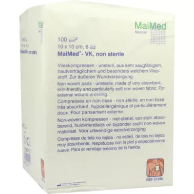 VLIESKOMPRESSEN 10x10 cm non-sterile 6-fold, 100 pcs VLIESKOMPRESSEN 10x10 cm non-sterile 6-fold, 100 pcs